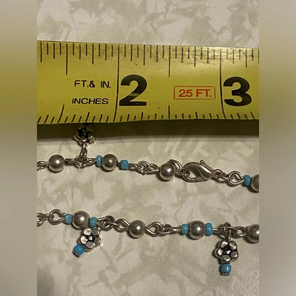 Silver Tone Flower Bracelet #7638